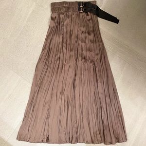 Zara Pleated Grosgrain Ribbon Skirt